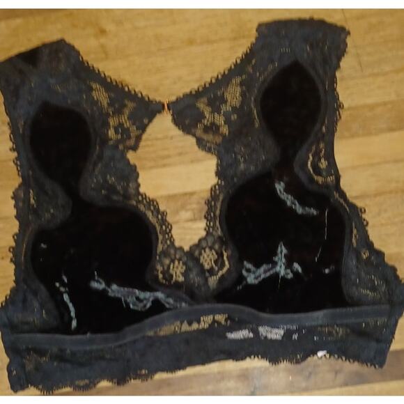 Victoria's Secret Dream Angels Black Velvet Lace Bralette Women's Small Gothic - Picture 6 of 12
